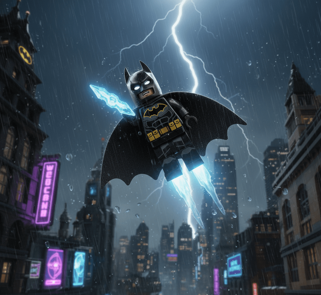 personagens LEGO Batman voando