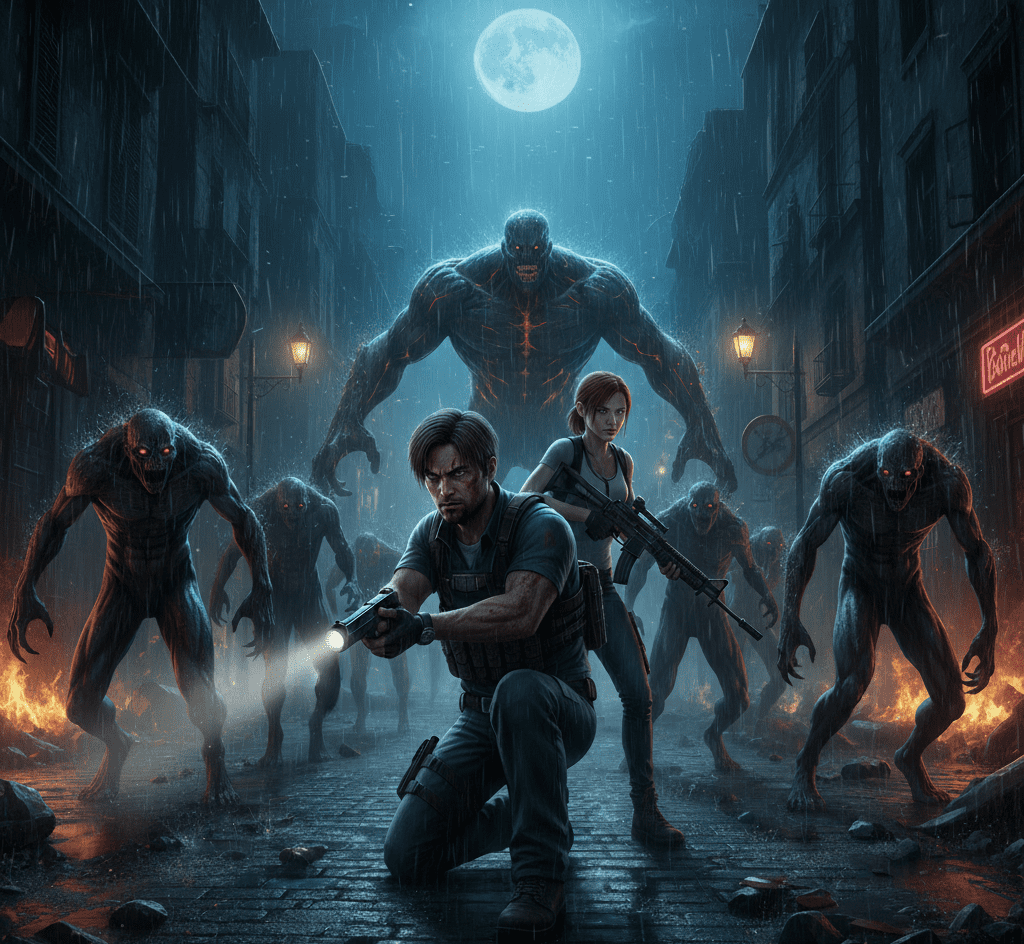 cenário de terror e sobrevivência em Resident Evil Requiem