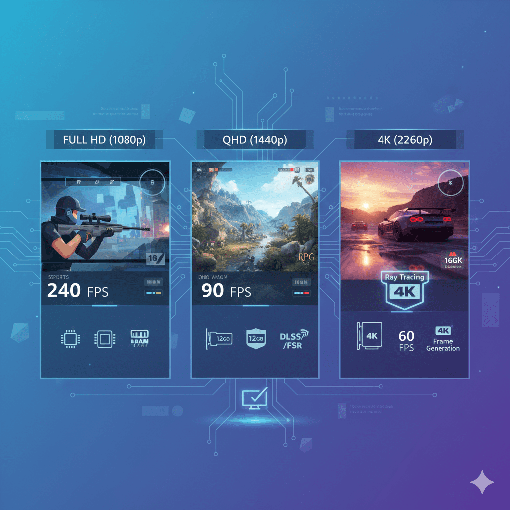 como escolher placa de vídeo para jogos em diferentes resoluções