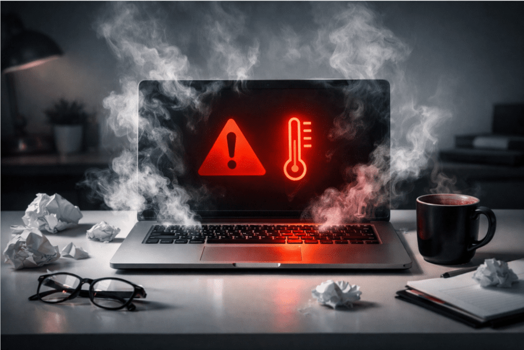 notebook superaquecido