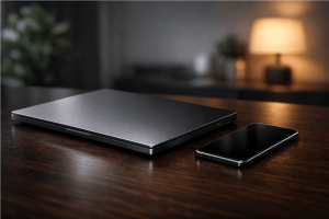 notebook smartphone premium realista